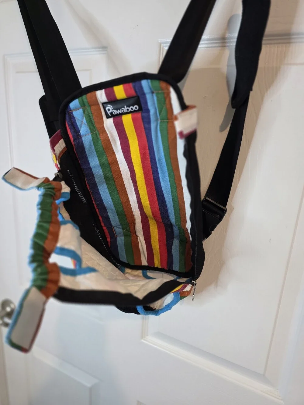Pawaboo Pet Backpack Carrier with Rainbow Stripes Size Large